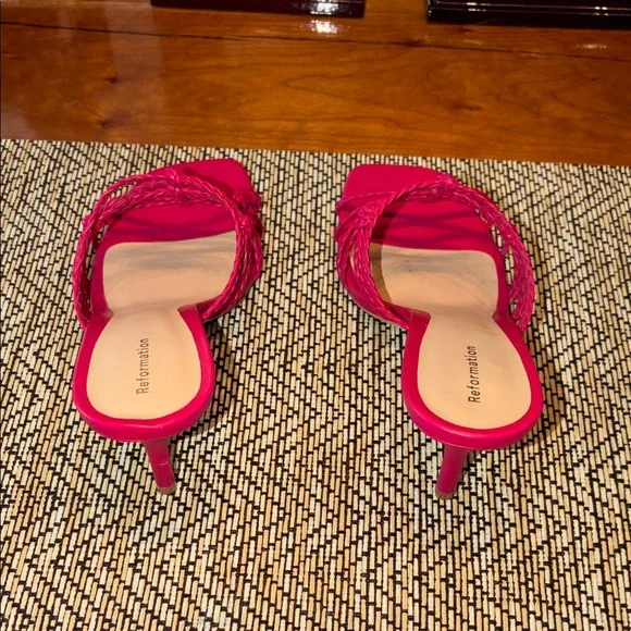 Reformation Strappy Hot Pink Sandals - Picture 3 of 10